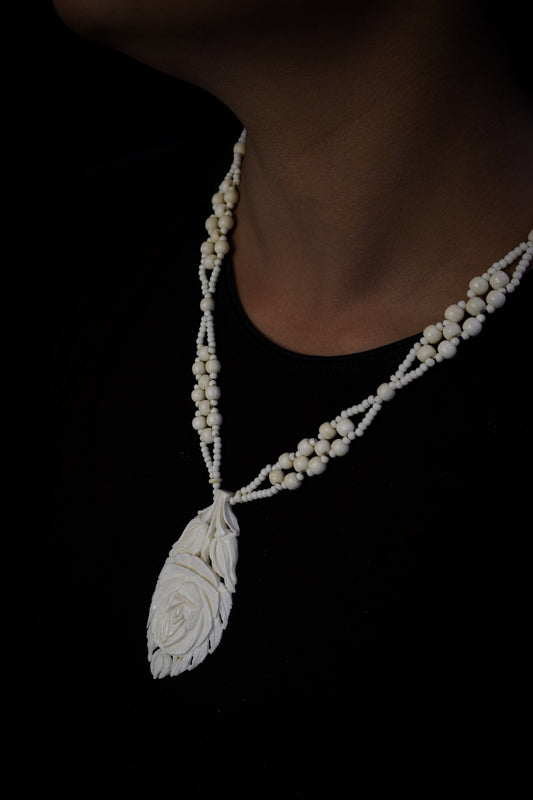 Bone Blossom: Delicately Crafted Necklace