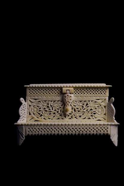 Elegance Unveiled: Handcrafted Rectangular Bone Jewelry Chest