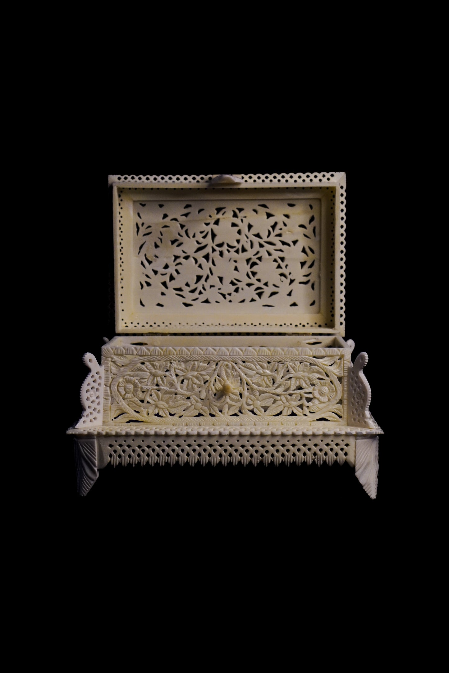 Elegance Unveiled: Handcrafted Rectangular Bone Jewelry Chest