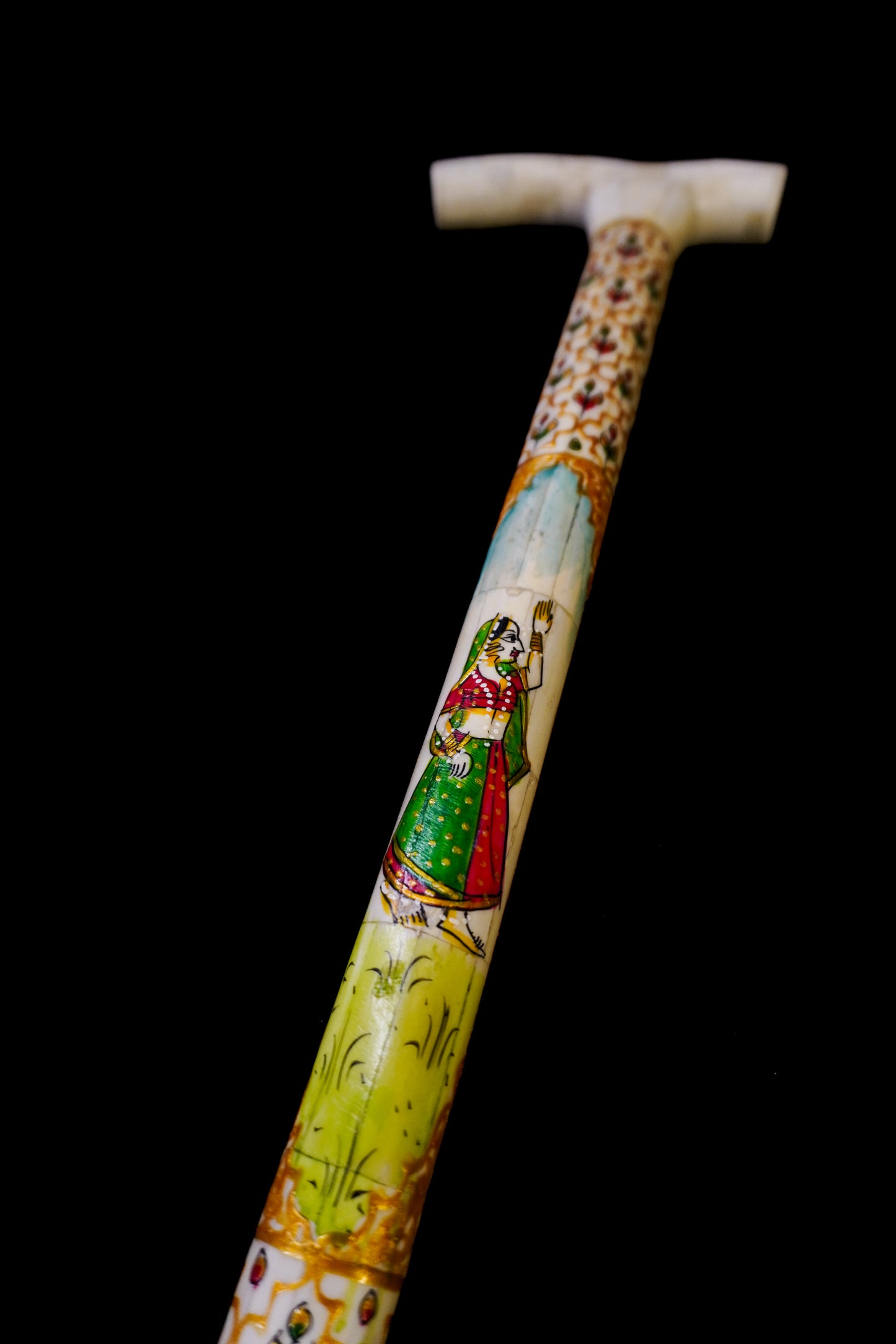 BoneStride: Graceful Support - BoneCraft Walking Stick | Ancient Engraving