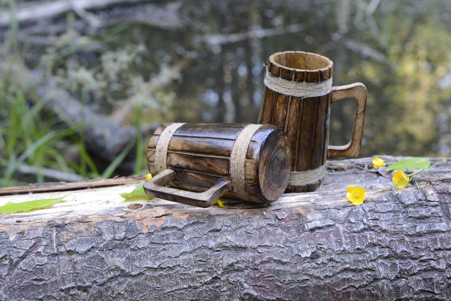 Viking Beer Mug Wooden - 100% Handcrafted Beer Wooden Tankard | Free Personalization Engraving