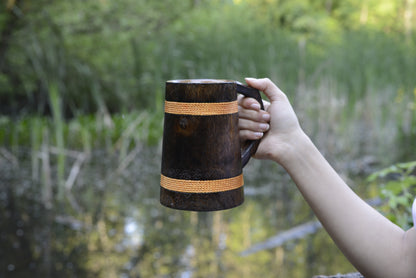 The Wooden Viking Tankard | Vibrant Orange Hue