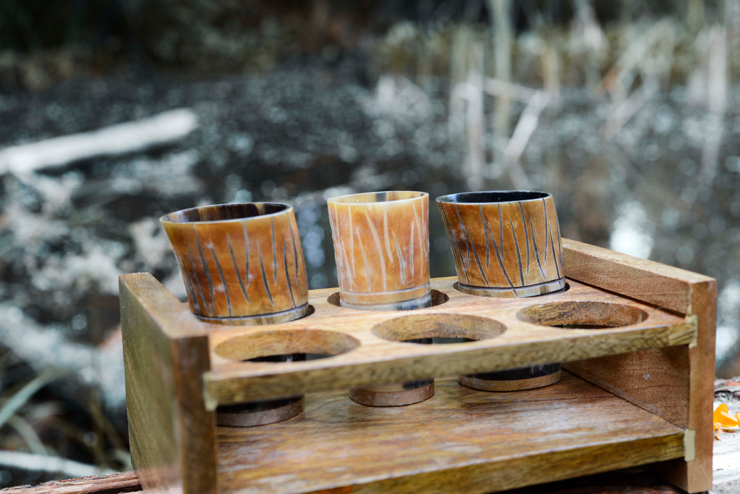 Drinking Horn Mead Shot Glass Cups Set of 6 100% Authentic Ox Horn |  Viking  | Gift for Him Her Wedding Gift Party Cups