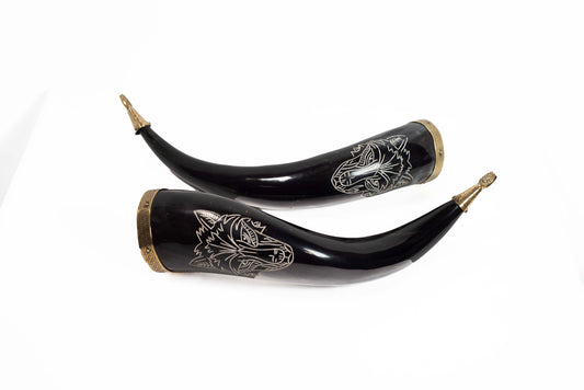 Viking Drinking Horn with Norse Symbol | OnlyViking