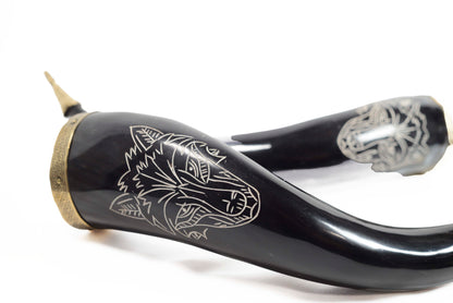 Viking Drinking Horn with Norse Symbol | OnlyViking