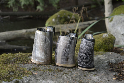 The Horn Viking Tankard | White Black Accents