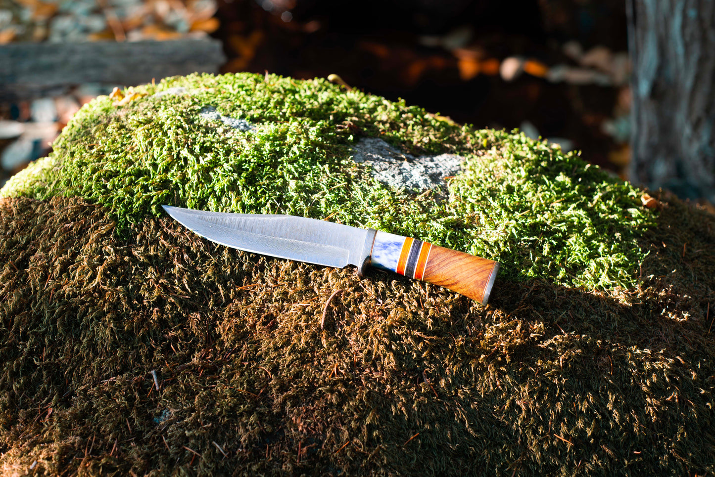 Exquisite Damascus Steel Camping Knife | OnlyViking