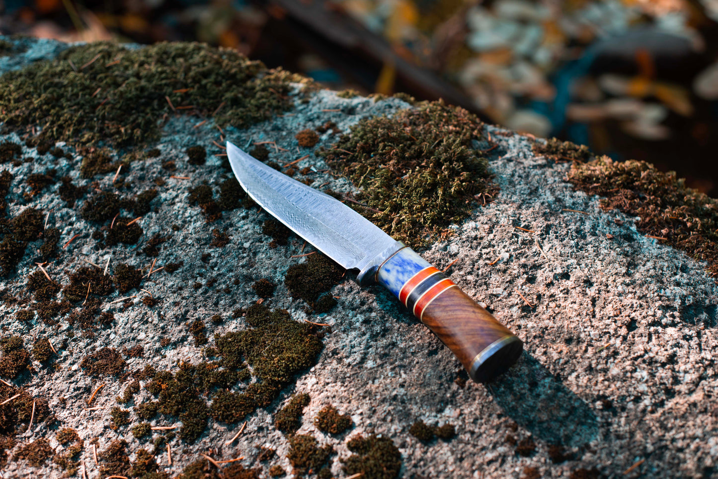 Exquisite Damascus Steel Camping Knife | OnlyViking