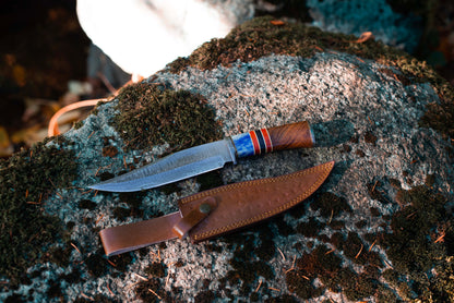 Exquisite Damascus Steel Camping Knife | OnlyViking