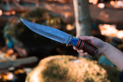 Exquisite Damascus Steel Camping Knife | OnlyViking