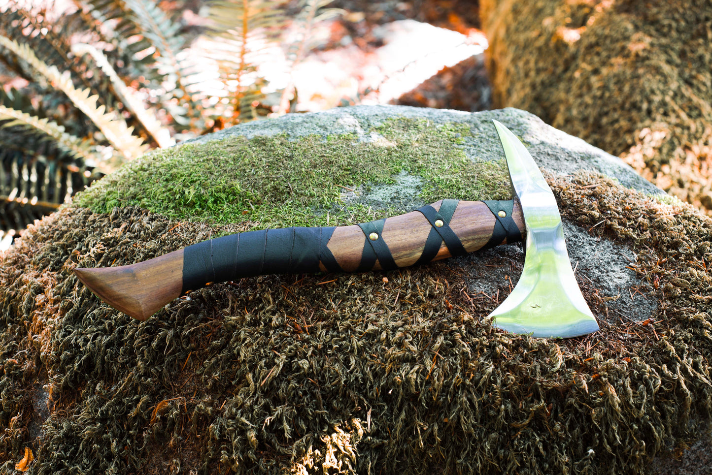 Only Viking Handcrafted Axe - Ash Wood Handle, Forged Carbon Steel Blade