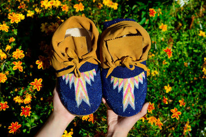 Moccasins Outdoor Indoor Full Beaded Leather Beaded Moccasins