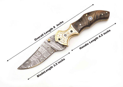 Golden Ember: Damascus Masterpiece Knife