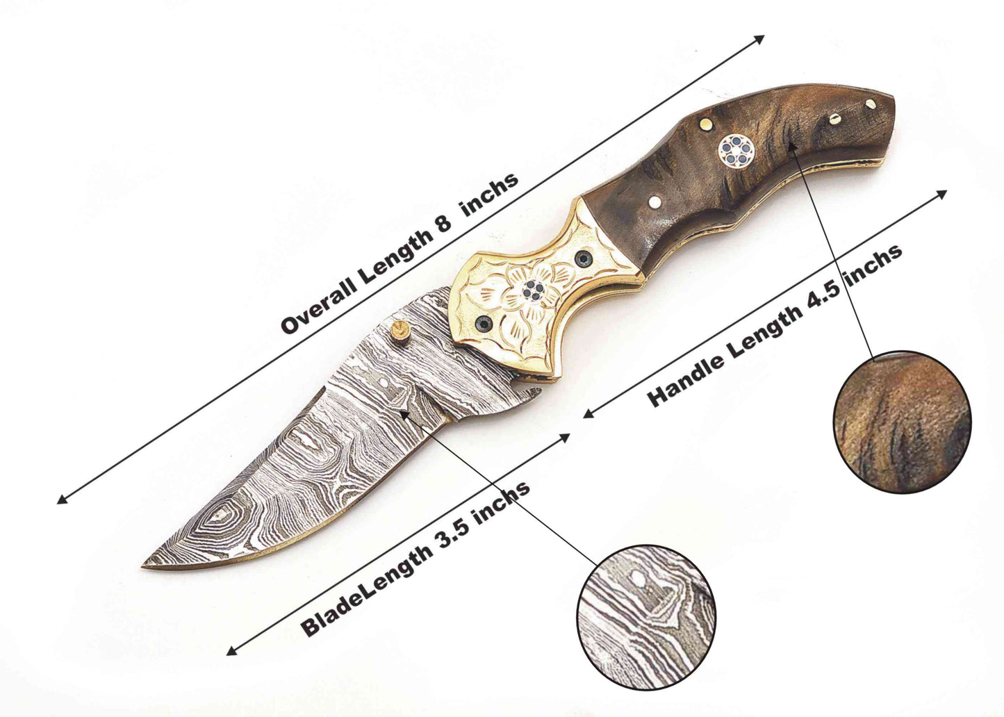 Golden Ember: Damascus Masterpiece Knife