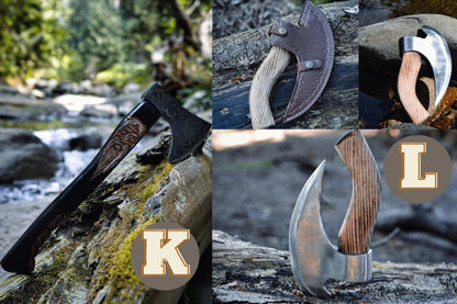 OnlyViking Axe Hand Forged Carbon Steel | Personalized Wooden Box