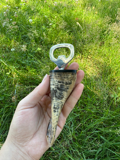 Rustic Ram Horn Handle Bottle Opener - Unique Handcrafted Kitchen Tool and Gift Housewarming Gift