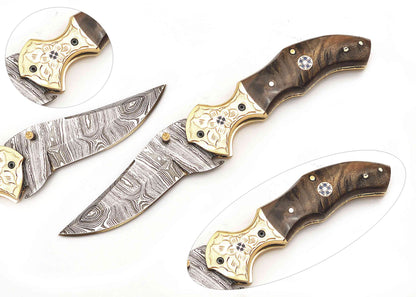 Golden Ember: Damascus Masterpiece Knife