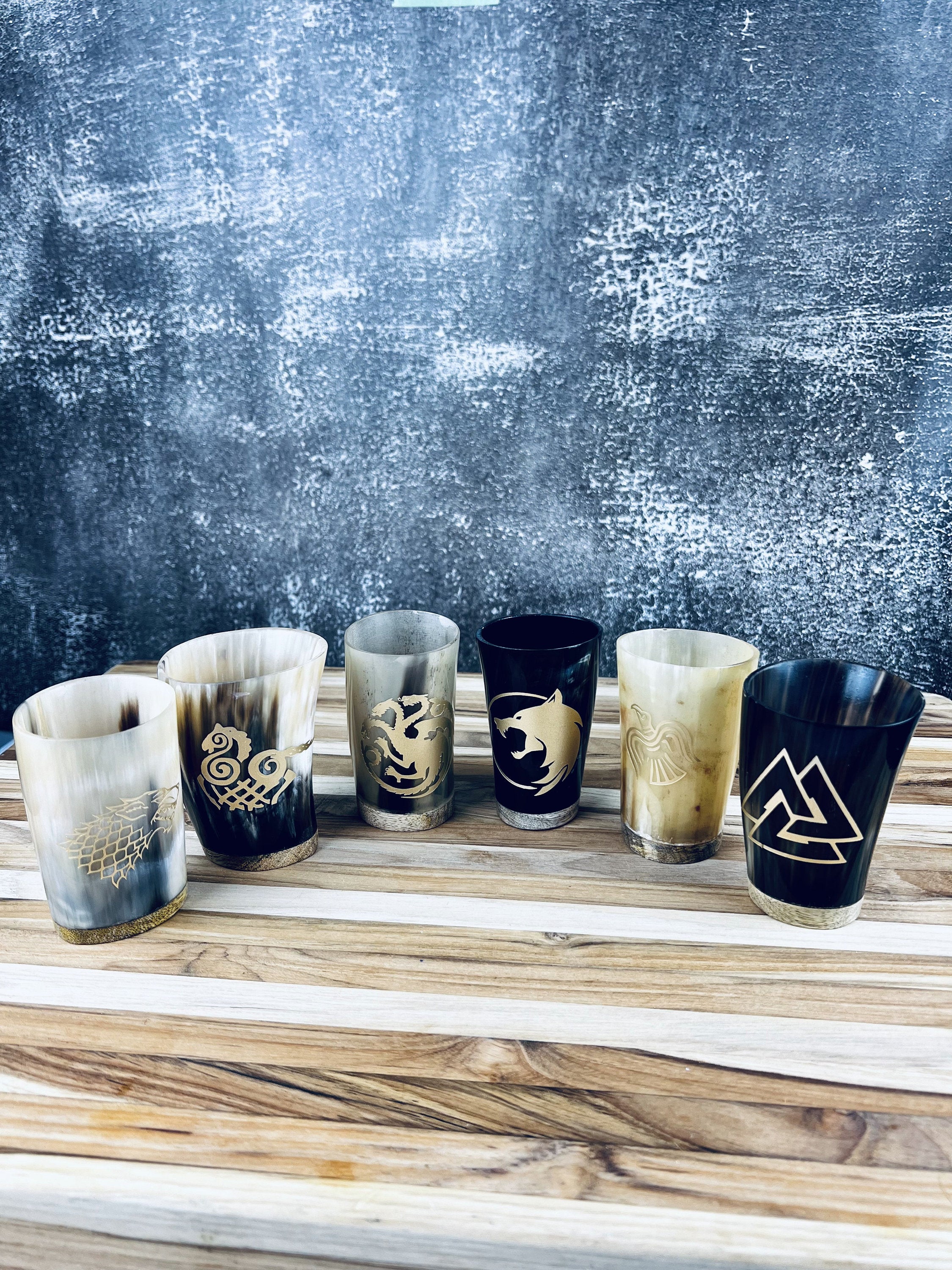 Authentic Viking Drinking Horns | Handmade Ox Horn Mugs, Tankards